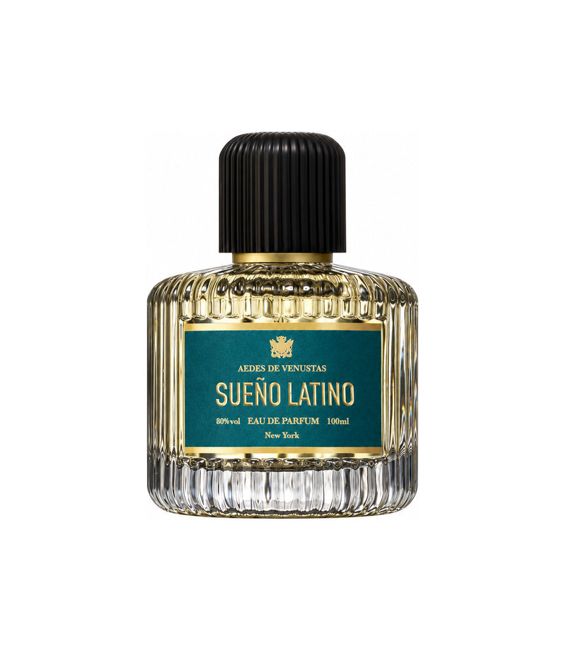 AEDES DE VENUSTAS SUENO LATINO — authentic full fragrance bottle on pure white