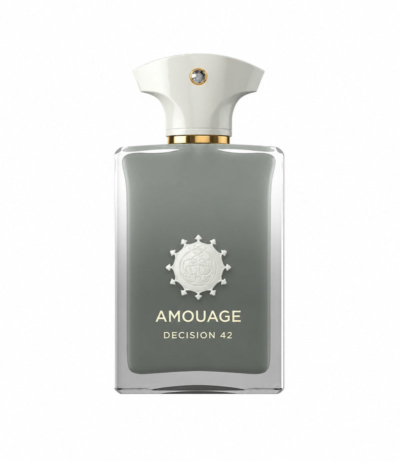 Amouage Decision 42 authentic 100 ml fragrance bottle on white