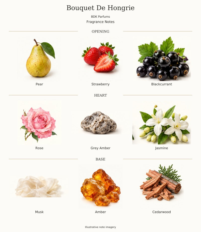BOUQUET DE HONGRIE by BDK PARFUMS — complete fragrance notes, illustrative artwork