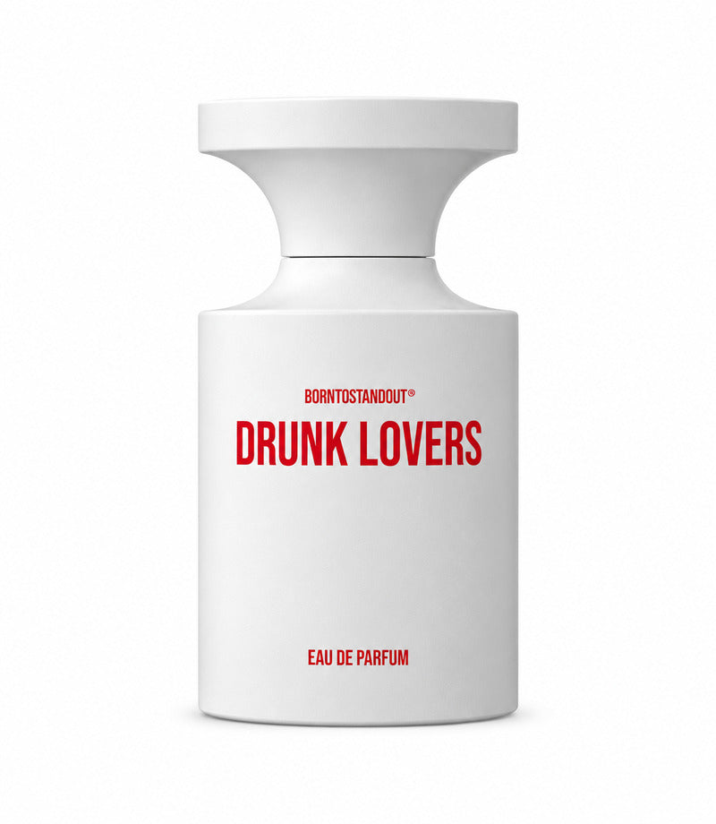 DRUNK LOVERS by BORNTOSTANDOUT authentic original bottle on a pure white background