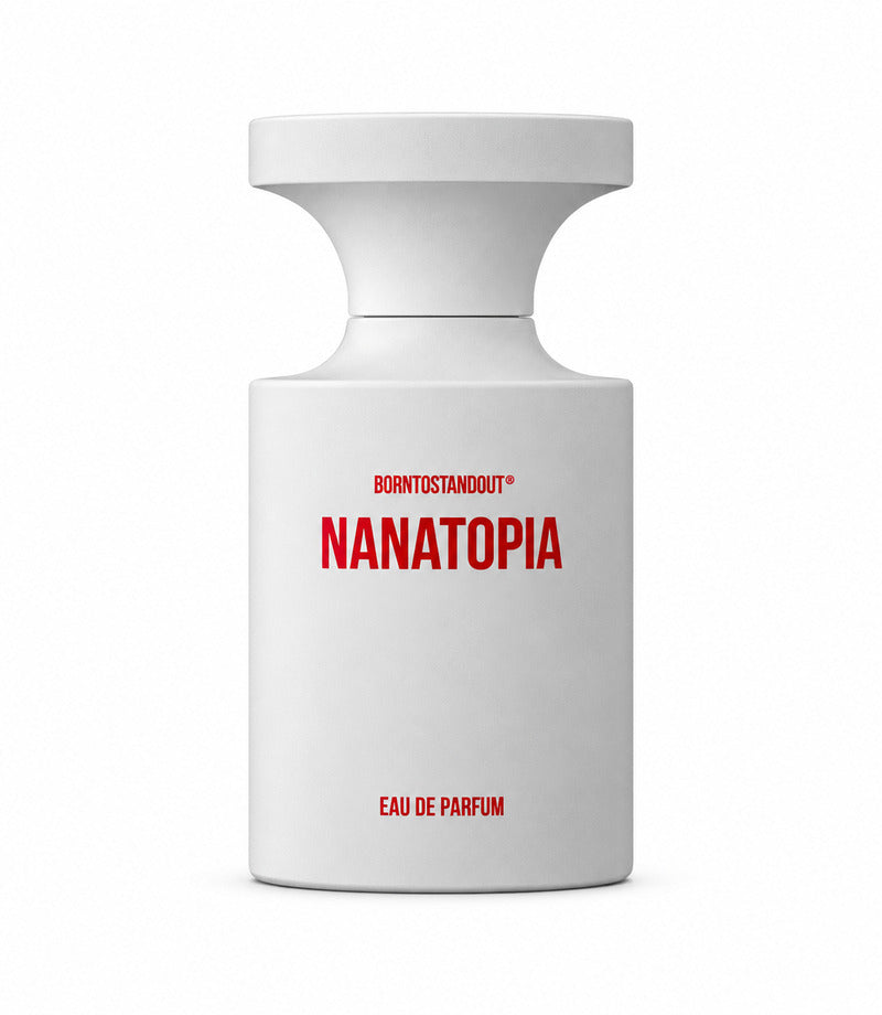 NANATOPIA by BORNTOSTANDOUT authentic original bottle on a pure white background