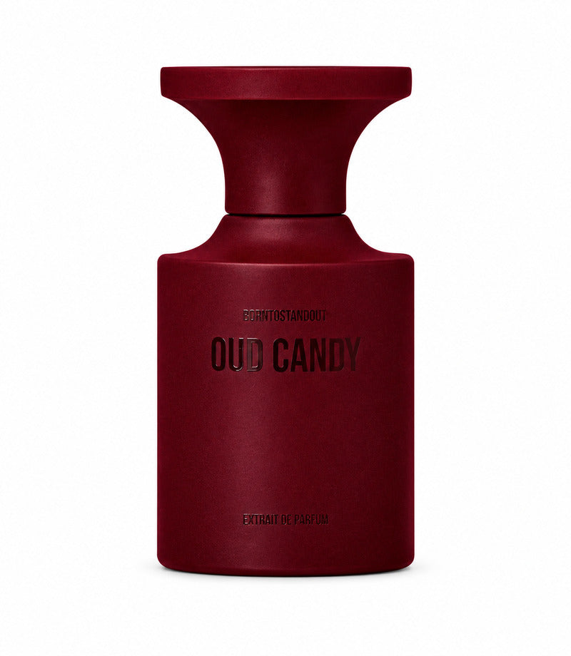 OUD CANDY by BORNTOSTANDOUT authentic original bottle on a pure white background