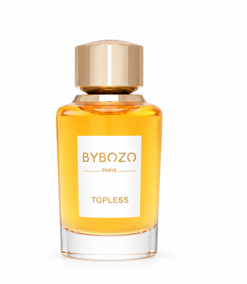 TOPLESS by BYBOZO authentic original bottle on a pure white background