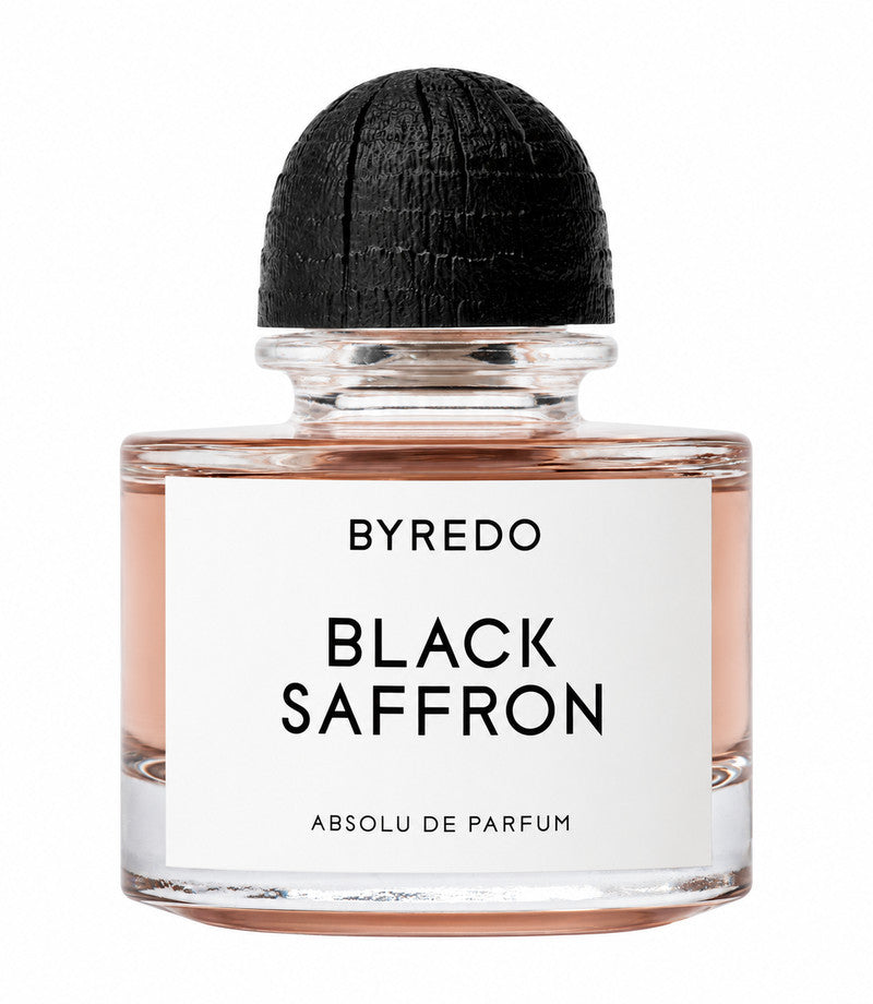 Byredo Black Saffron Absolu de Parfum bottle on a pure white background