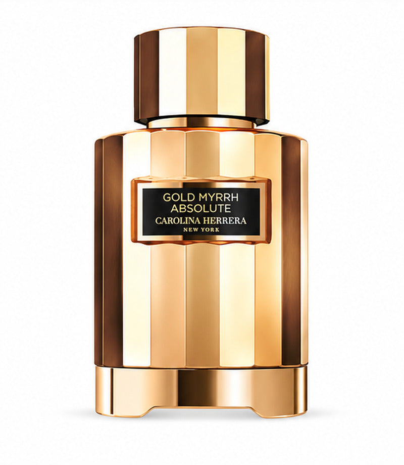 GOLD MYRRH ABSOLUTE by CAROLINA HERRERA authentic original bottle on a pure white background