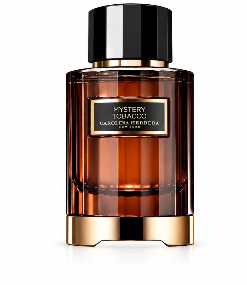 MYSTERY TOBACCO by CAROLINA HERRERA, complete original bottle on a clean white background
