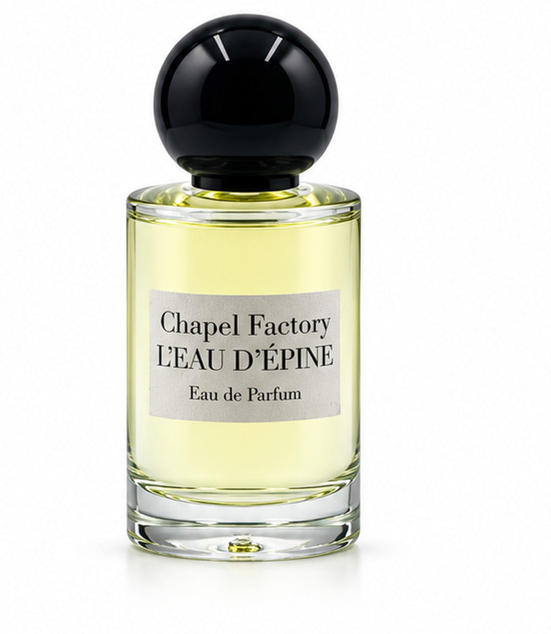 L'EAU D'EPINE by CHAPEL FACTORY authentic original bottle on a pure white background