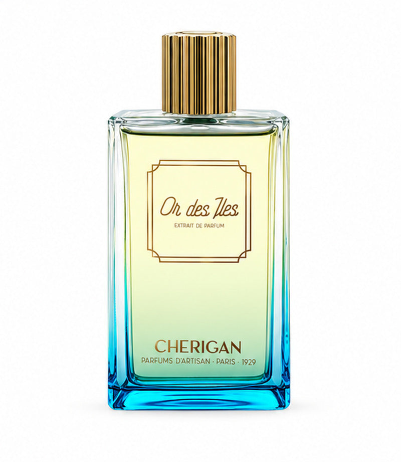 OR DES ILES by CHERIGAN PARIS authentic original bottle on a pure white background