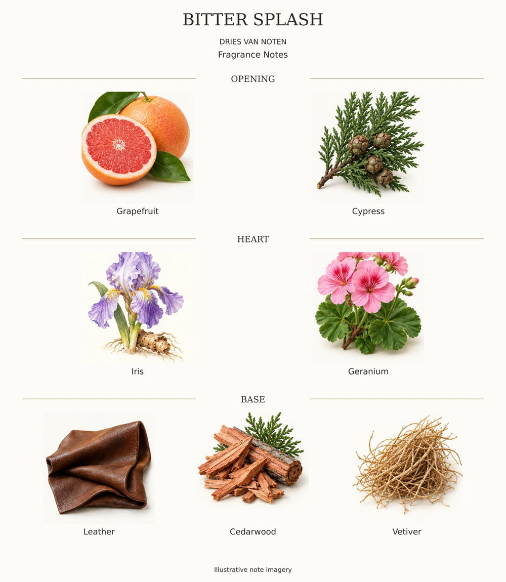 BITTER SPLASH complete fragrance notes chart
