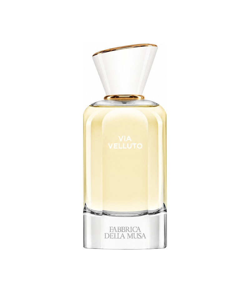 VIA VELLUTO by FABBRICA DELLA MUSA — original fragrance bottle on pure white