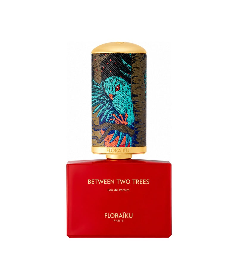 BETWEEN TWO TREES by FLORAIKU PARIS — original fragrance bottle on pure white