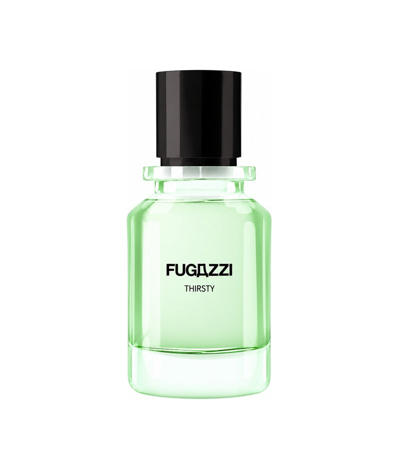 THIRSTY by FUGAZZI — original fragrance bottle on pure white