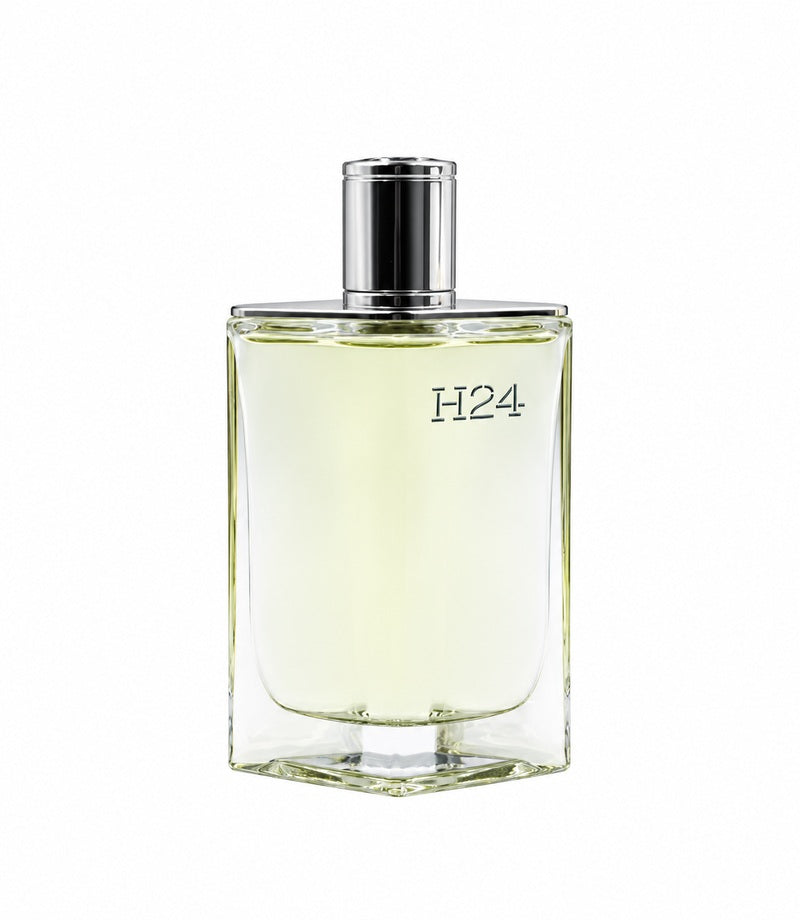 Hermès H24 eau de toilette authentic full bottle on a pure white background