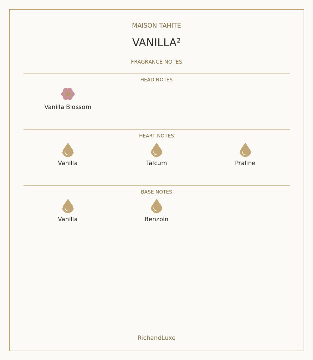 MAISON TAHITE VANILLA² complete fragrance notes