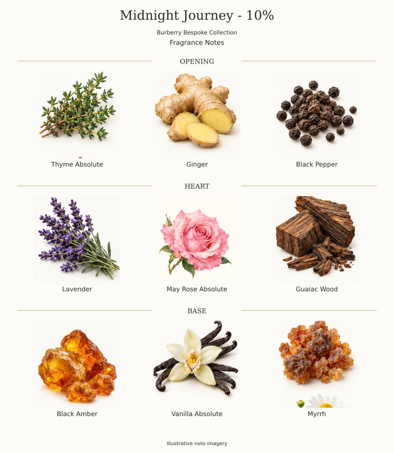 MIDNIGHT JOURNEY - 10% — complete fragrance notes, illustrative artwork