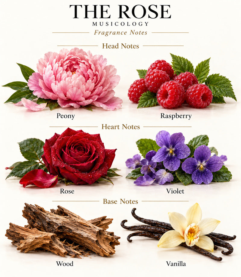 THE ROSE by Musicology — complete illustrated fragrance notes