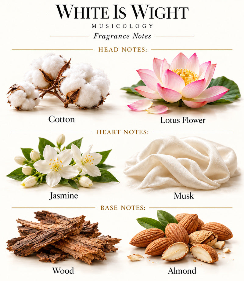 WHITE IS WIGHT by Musicology — complete illustrated fragrance notes