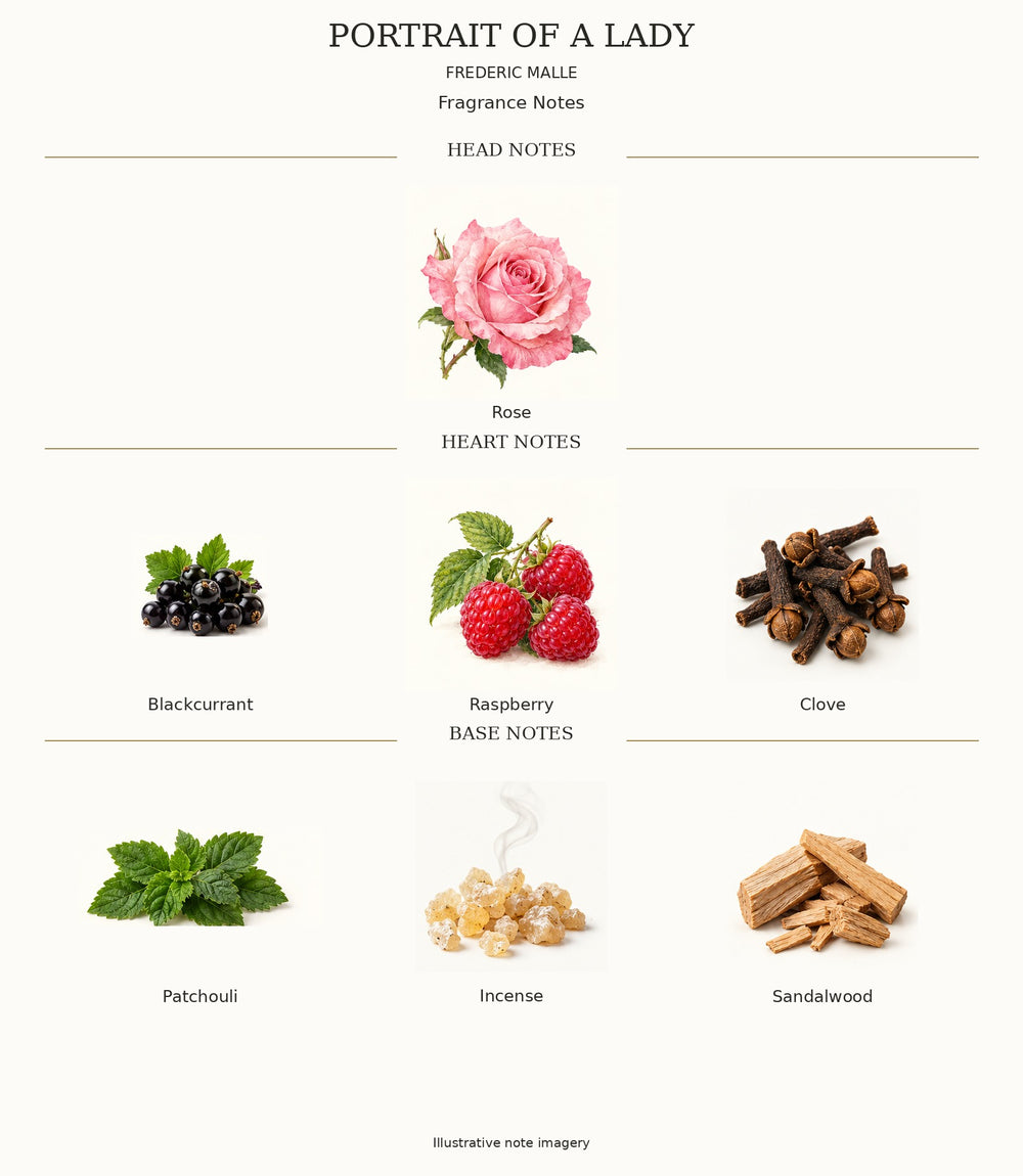 PORTRAIT OF A LADY by FREDERIC MALLE — complete fragrance note chart
