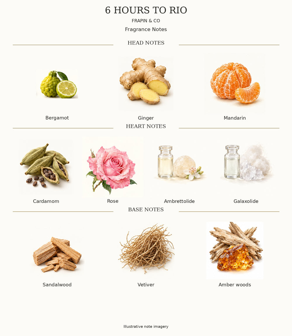 6 HOURS TO RIO by FRAPIN & CO — complete fragrance note chart