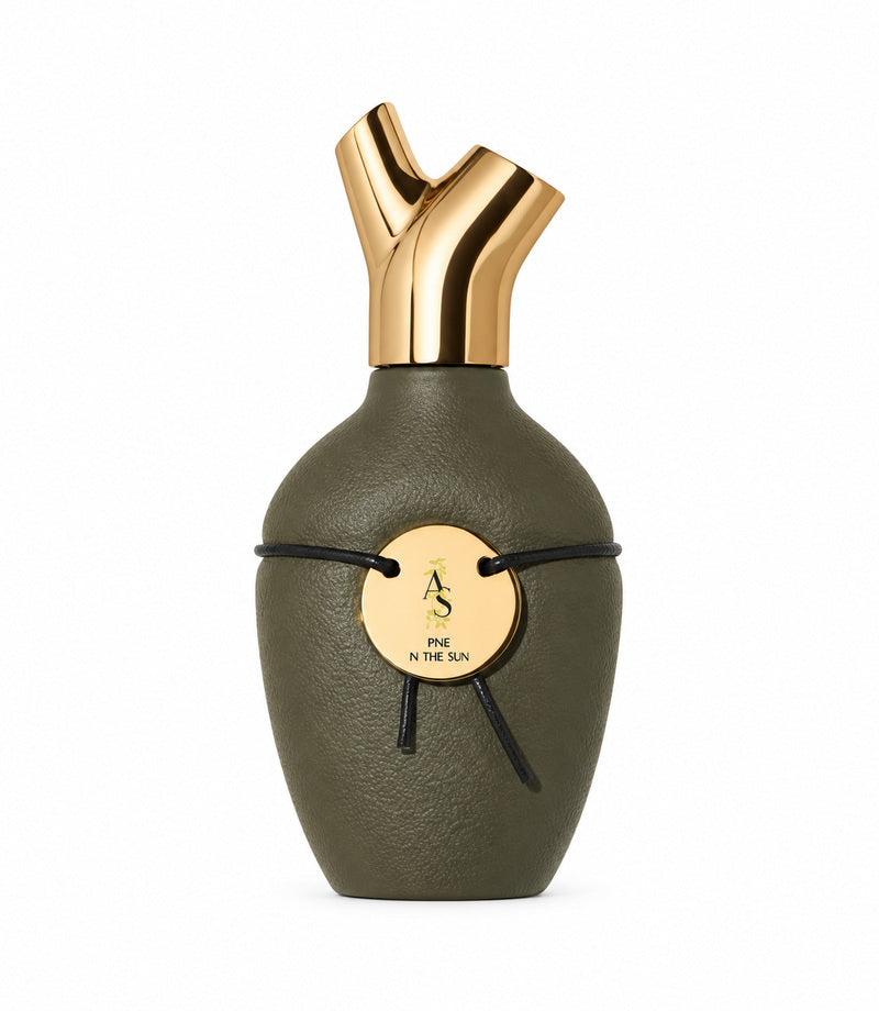 Pine in the Sun by SCENTS OF WOOD, authentic bottle on a white background