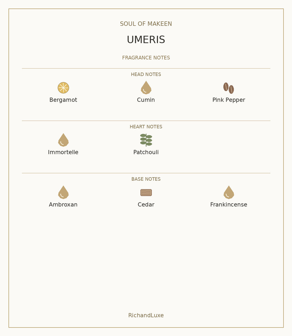 SOUL OF MAKEEN UMERIS complete fragrance notes