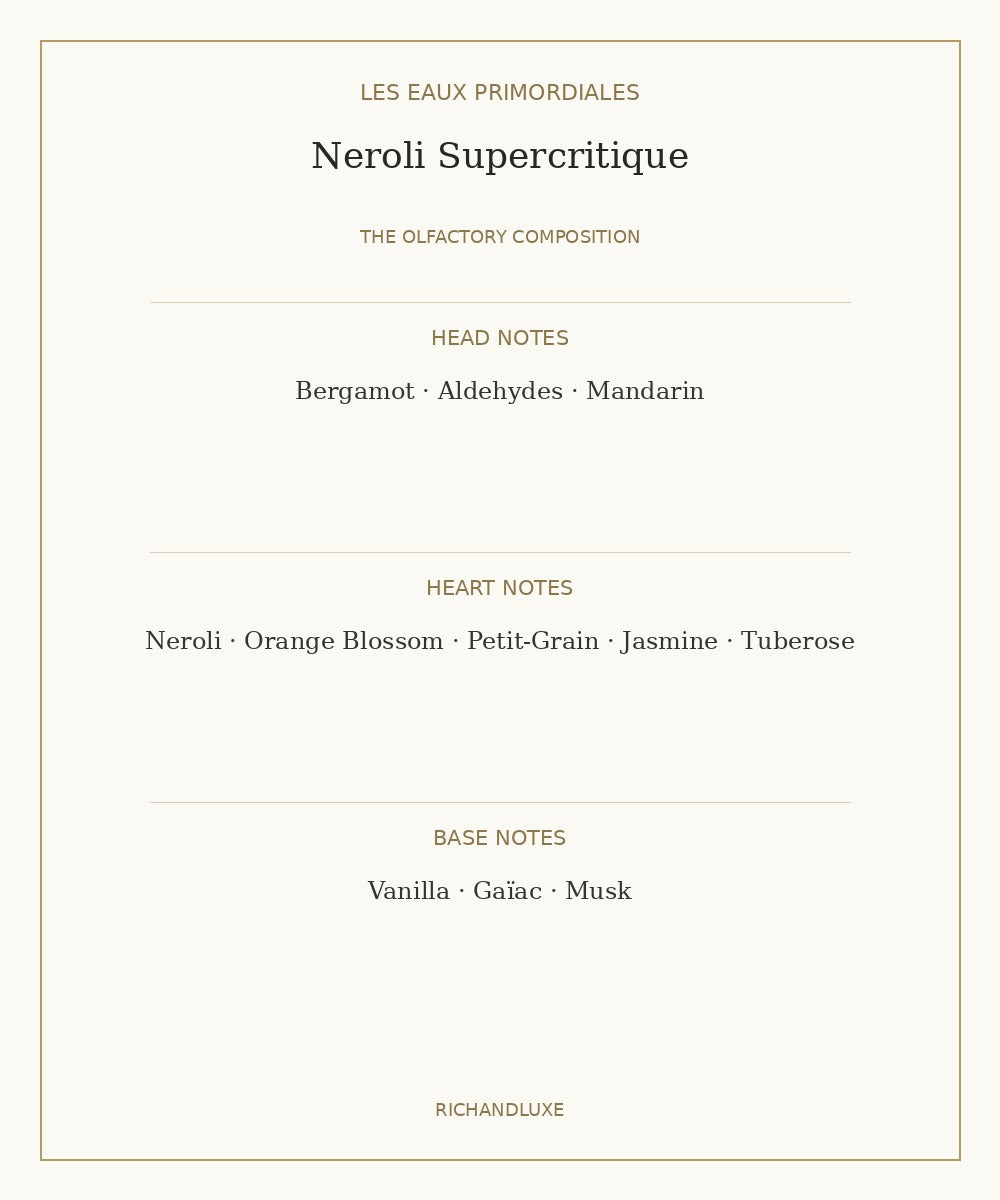 NEROLI SUPERCRITIQUE complete fragrance note pyramid