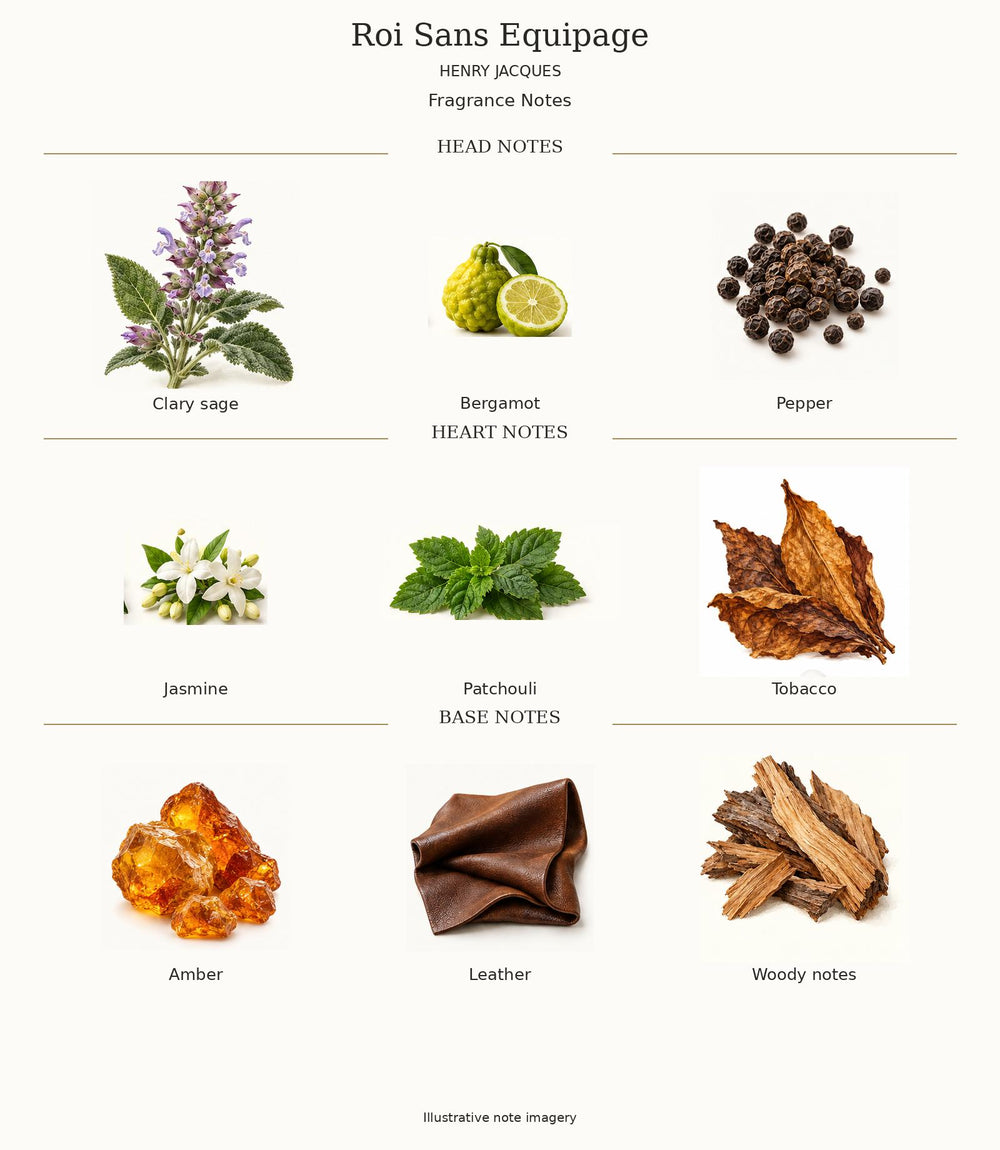 ROI SANS EQUIPAGE by Henry Jacques complete fragrance notes