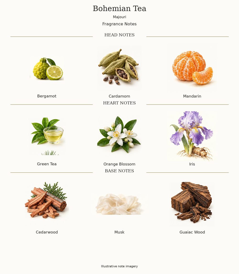 Bohemian Tea by Majouri — complete illustrated fragrance notes