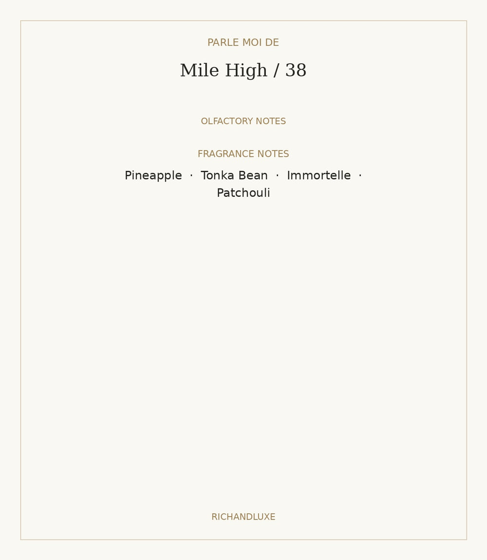 Mile High / 38 by PARLE MOI DE — complete verified fragrance notes