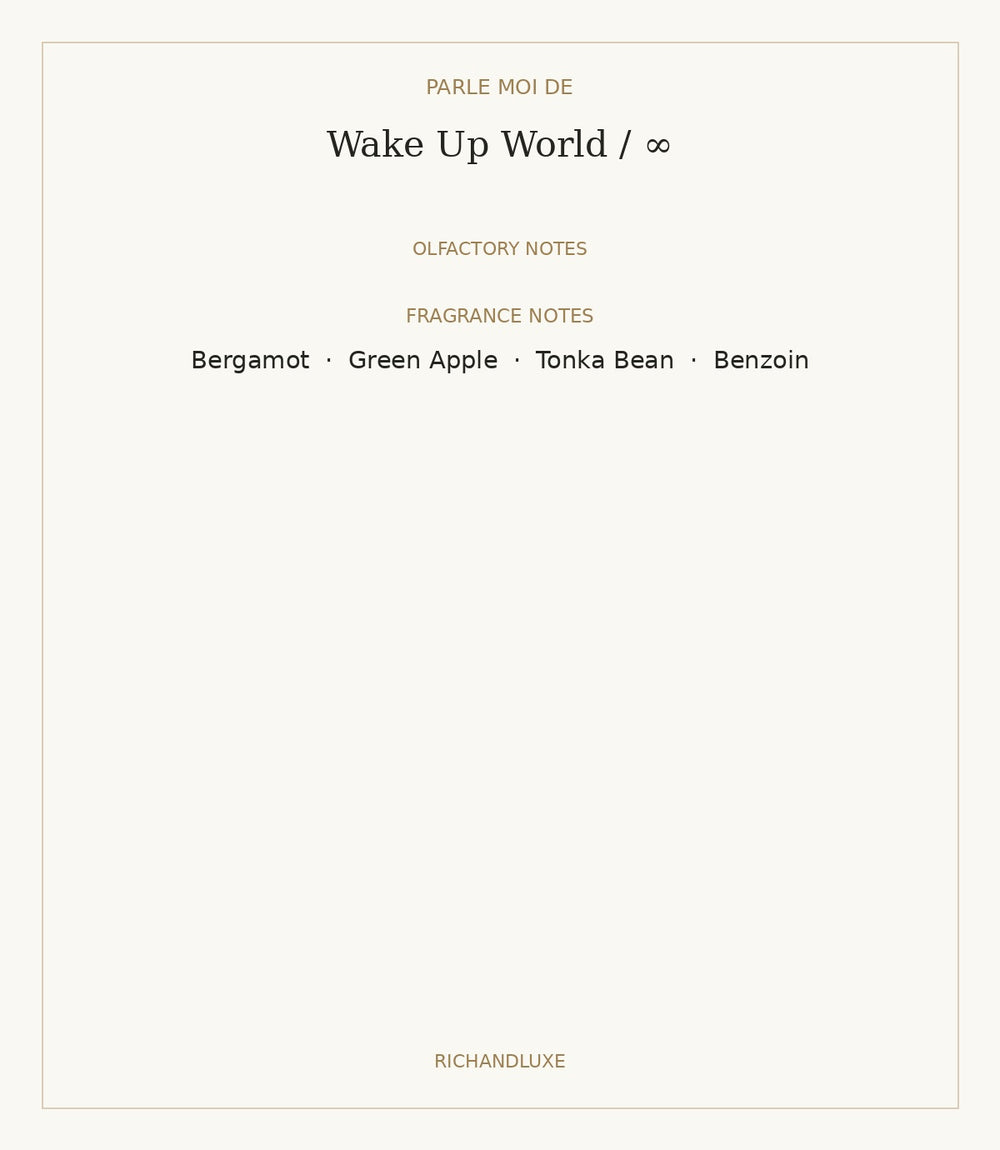 Wake Up World / ∞ by PARLE MOI DE — complete verified fragrance notes
