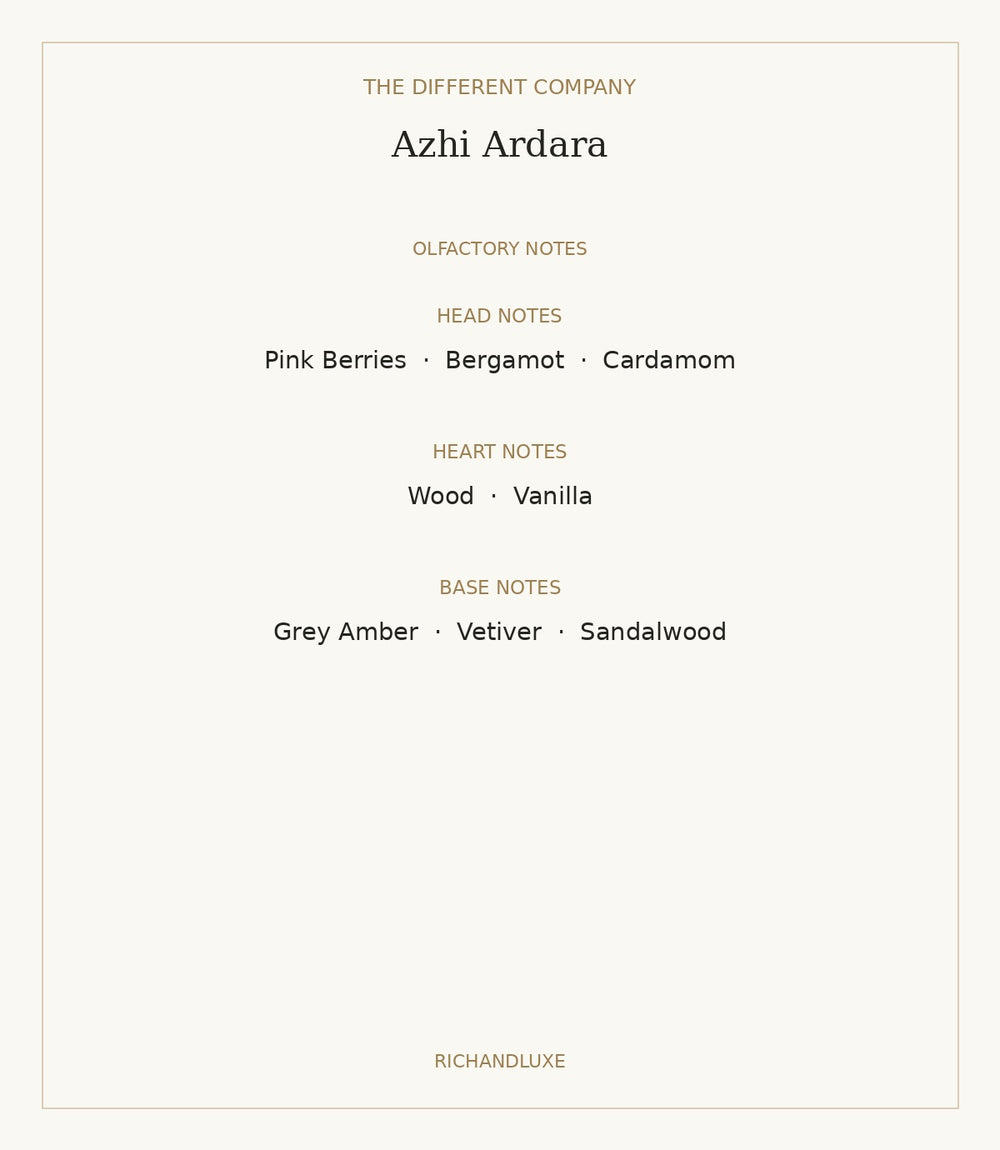 Azhi Ardara by THE DIFFERENT COMPANY — complete verified fragrance notes