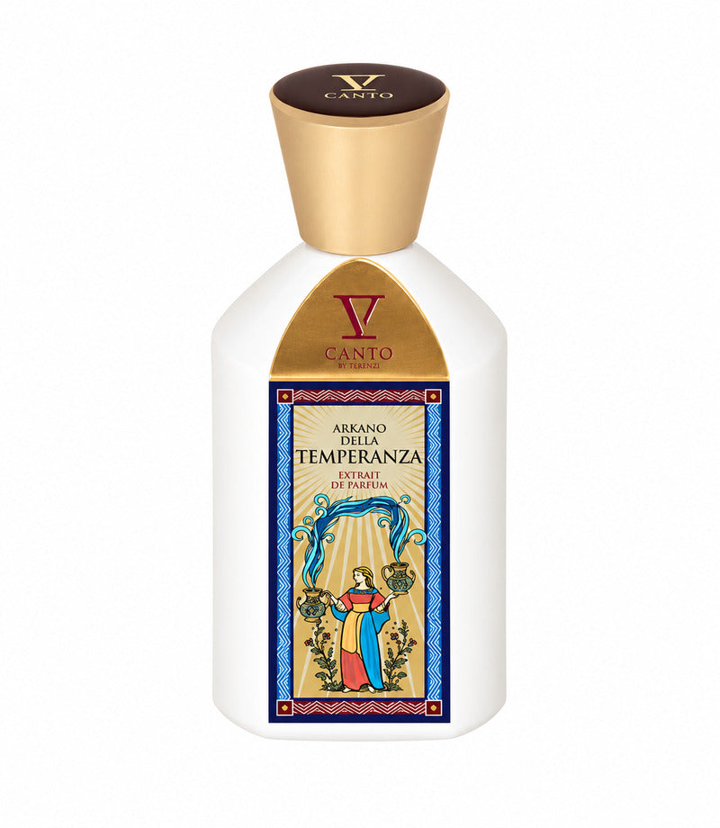 V Canto Arkano Della Temperanza perfume bottle on pure white