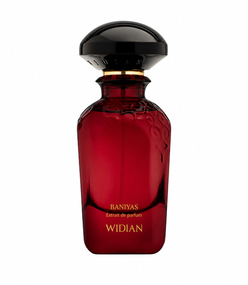 Widian Baniyas perfume bottle on pure white