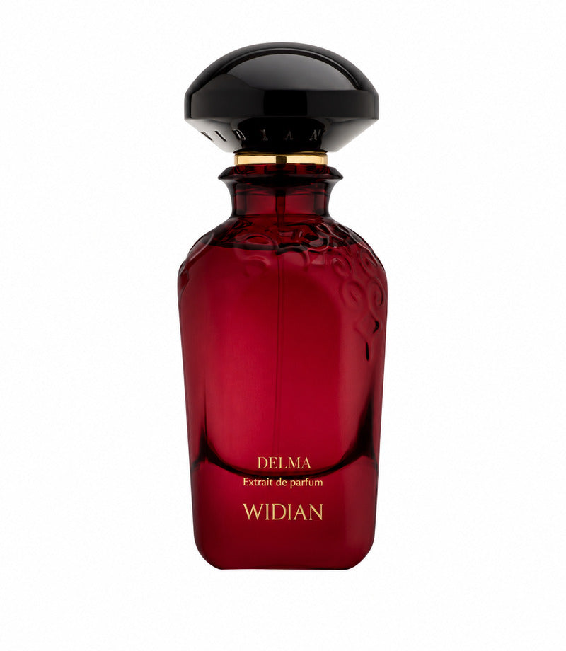 Widian Delma perfume bottle on pure white