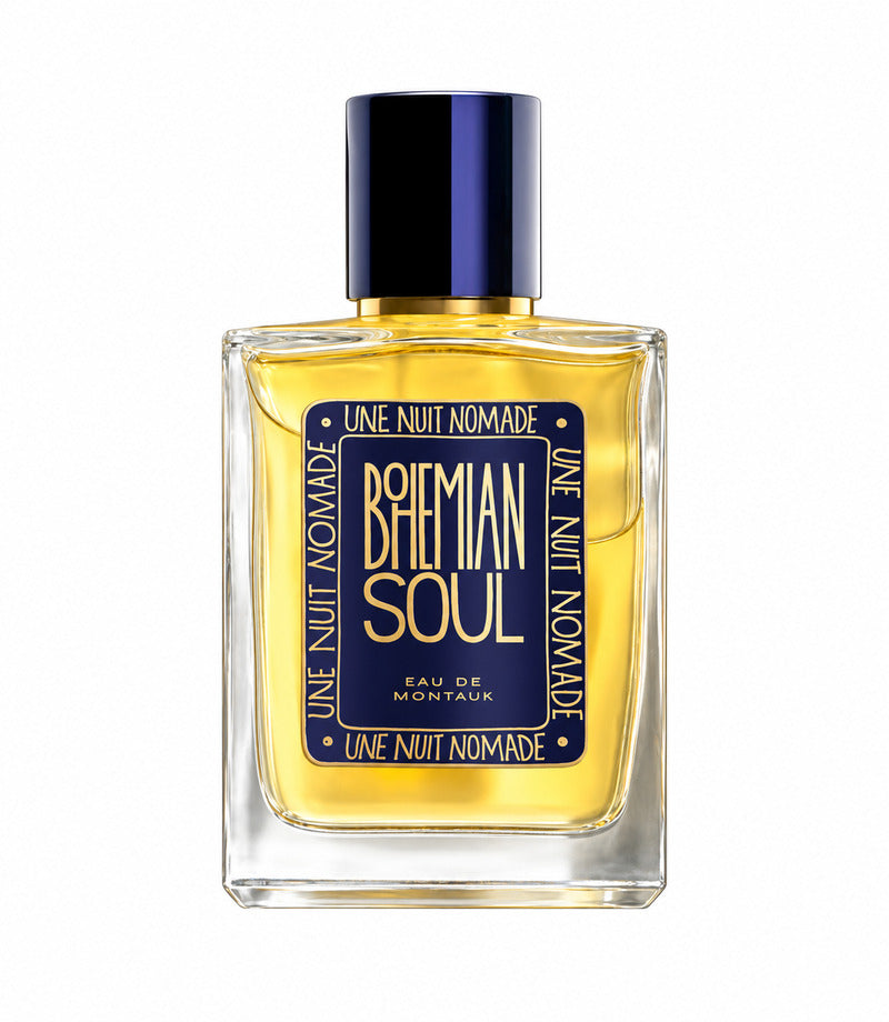 Une Nuit Nomade Bohemian Soul perfume bottle on pure white