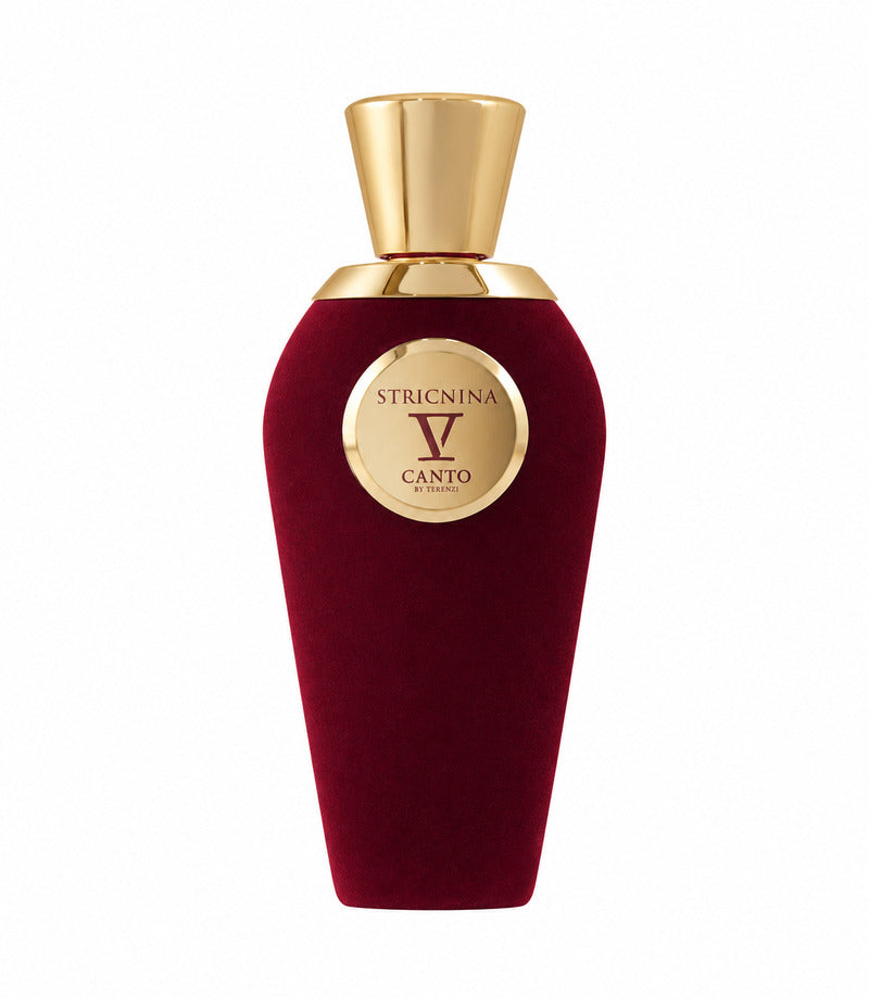 V Canto Stricnina perfume bottle on pure white