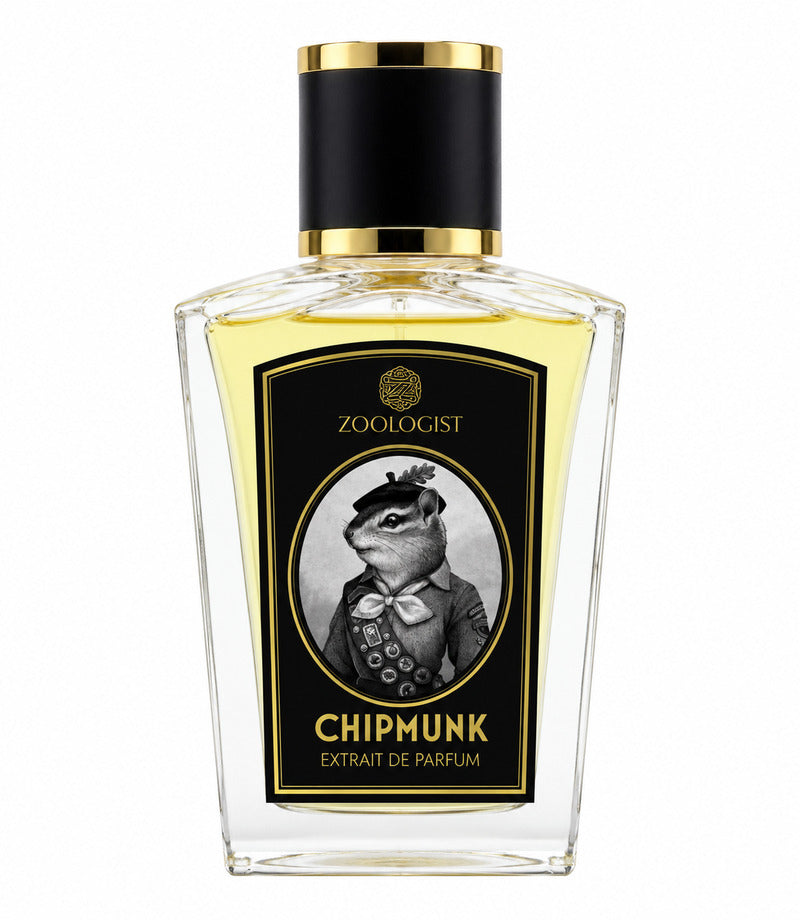 Zoologist Chipmunk perfume bottle on pure white