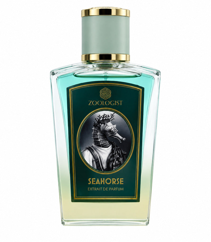 Zoologist Seahorse perfume bottle on pure white