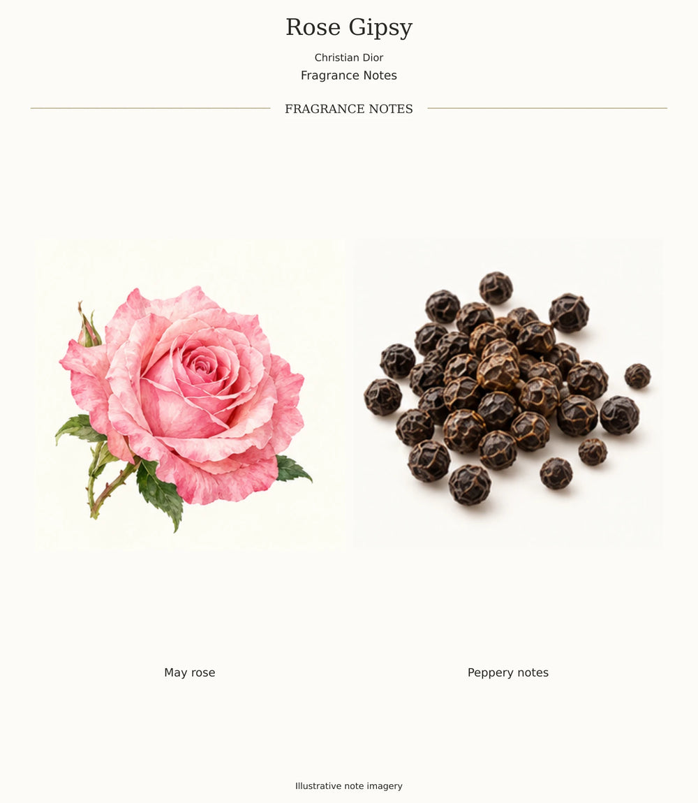 Complete verified ROSE GIPSY fragrance note chart