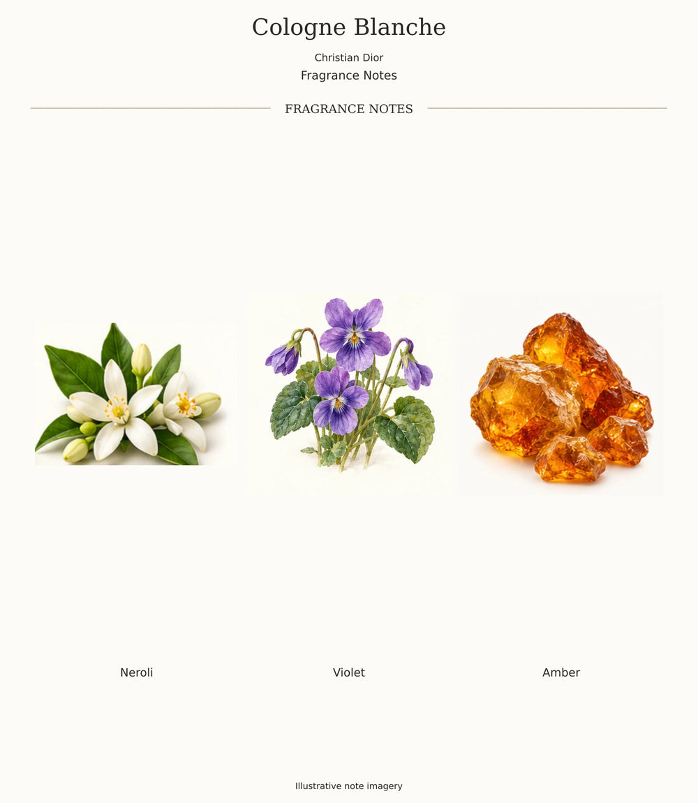 Complete verified COLOGNE BLANCHE fragrance note chart