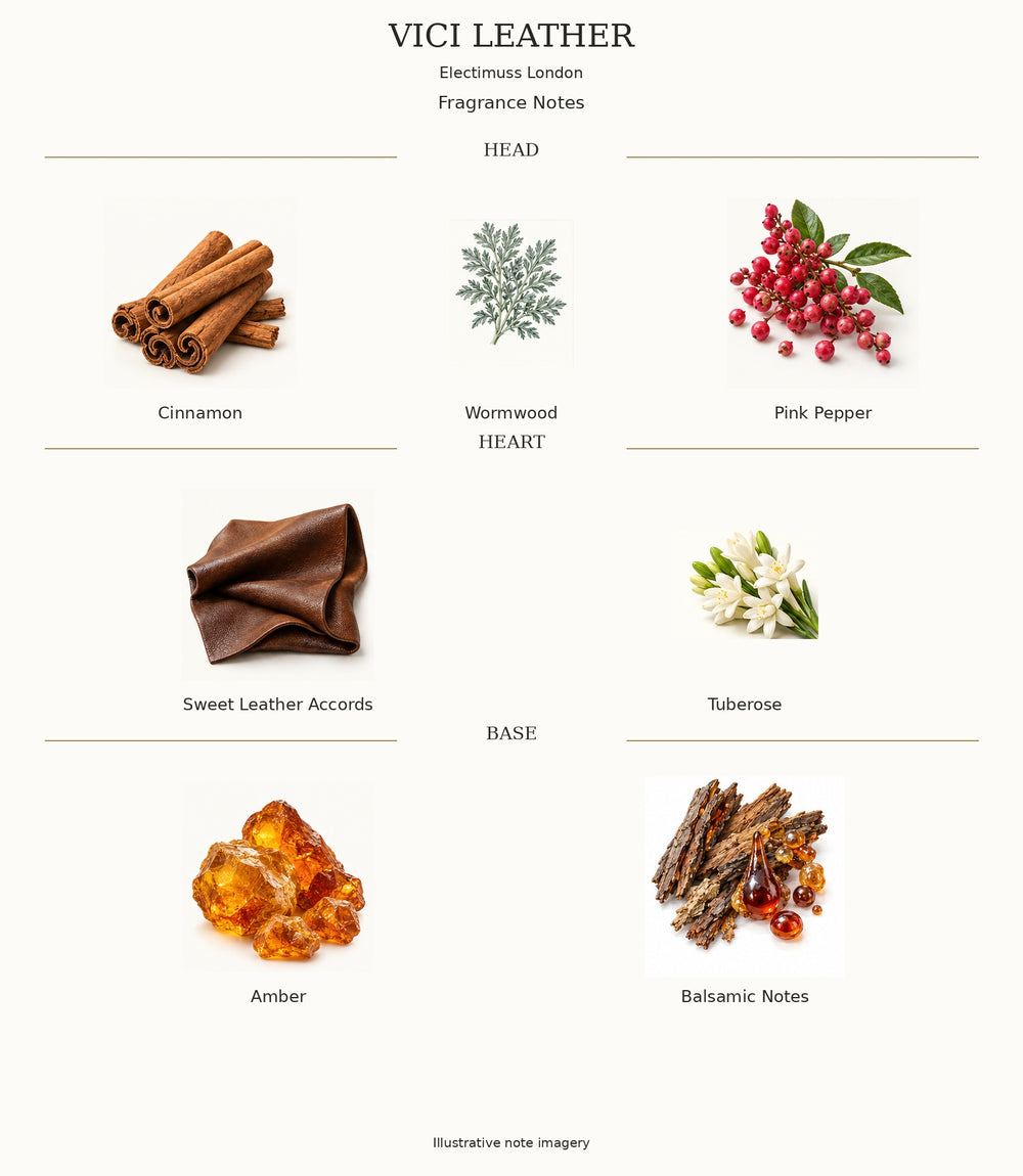 VICI LEATHER by Electimuss London — complete fragrance notes