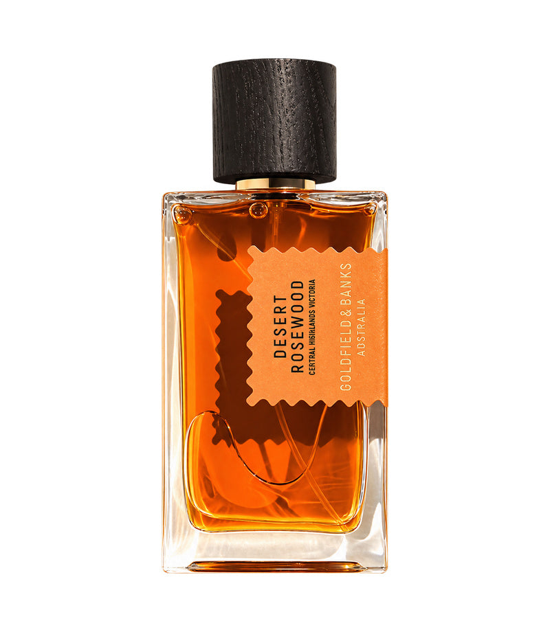 Goldfield & Banks desert rosewood — authentic full perfume bottle on pure white