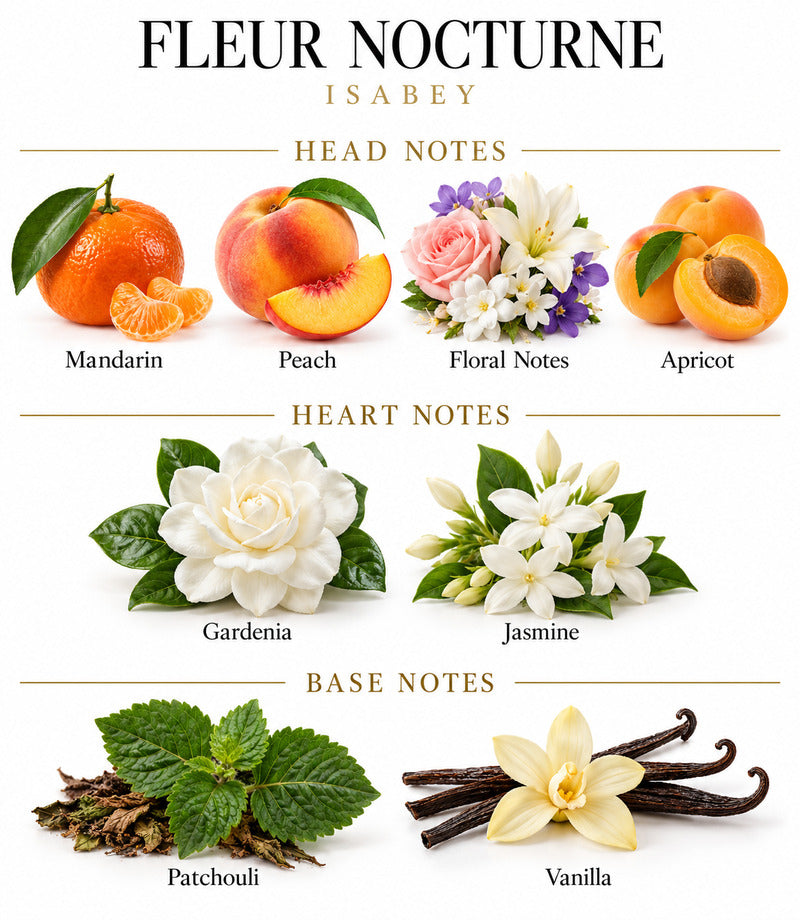 Fleur Nocturne by ISABEY complete illustrated fragrance notes