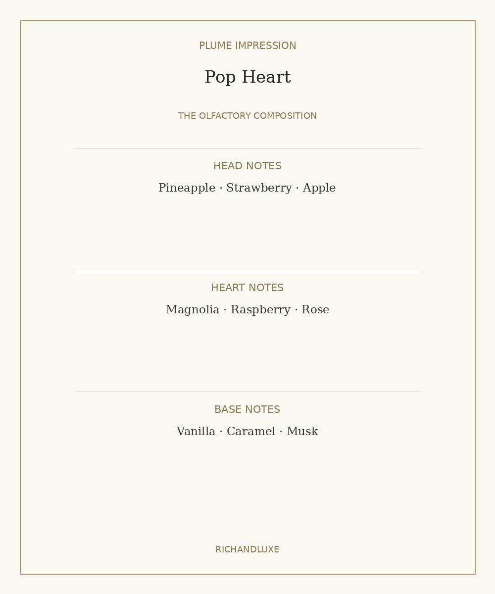 Pop Heart by PLUME IMPRESSION complete fragrance notes