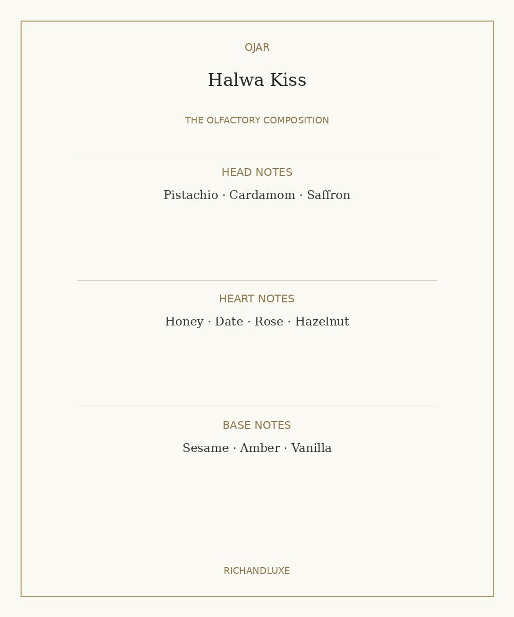 Halwa Kiss by OJAR complete fragrance notes