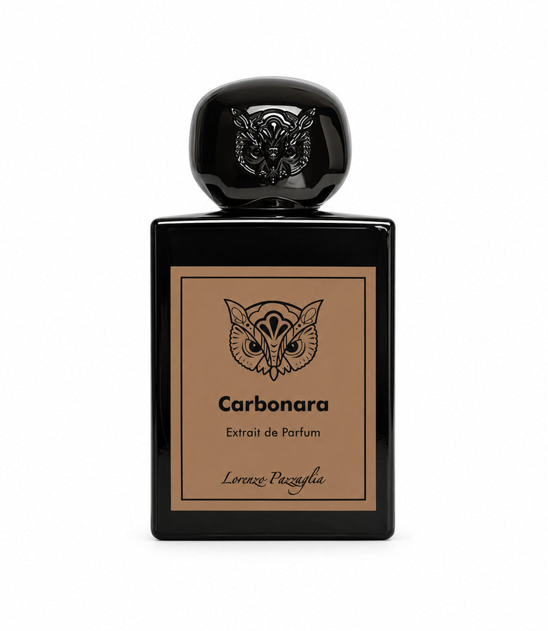 Carbonara by LORENZO PAZZAGLIA original full bottle centered on a pure white background