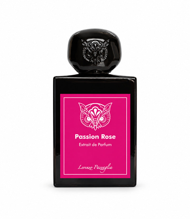 Passion Rose by LORENZO PAZZAGLIA original full bottle centered on a pure white background