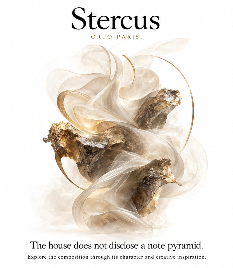 Stercus by ORTO PARISI olfactory information card: the house does not disclose a note pyramid