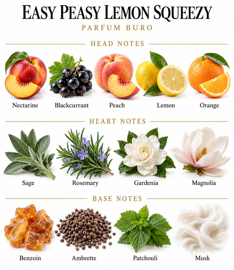 Easy Peasy Lemon Squeezy by PARFUM BURO complete illustrated fragrance notes