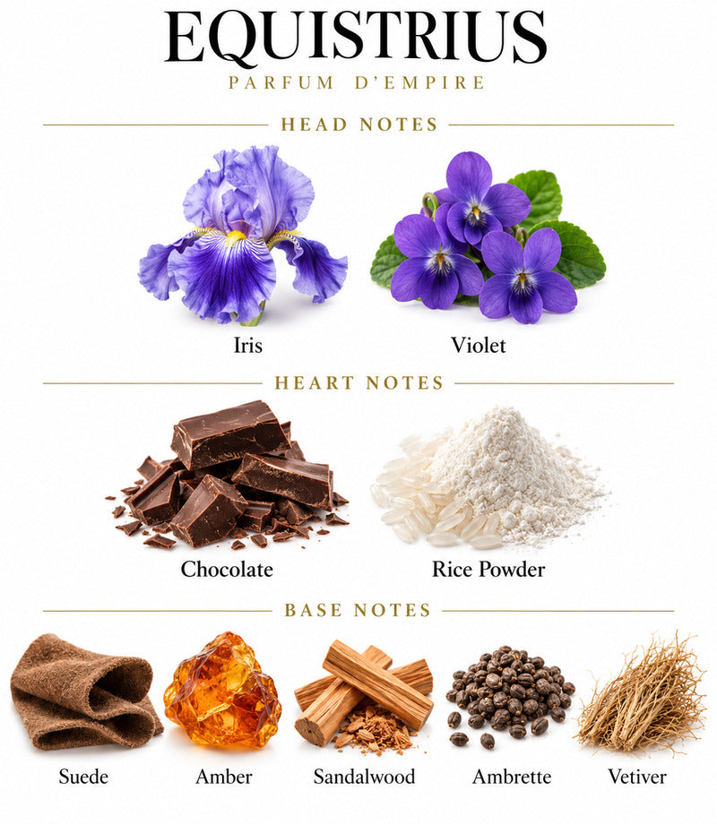 EQUISTRIUS by PARFUM D'EMPIRE complete illustrated fragrance notes